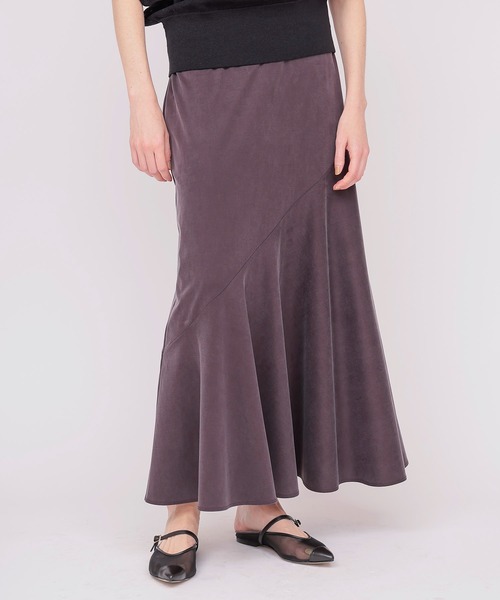 DRESSLAVE(ドレスレイブ)の「asymmetric flare jersey skirt(アシンメトリーフレアジャージースカート)(スカート・レディース・ブラウン/グレー・38)」の1枚目の写真