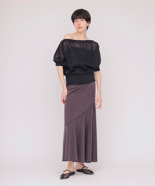 DRESSLAVE(ドレスレイブ)の「asymmetric flare jersey skirt(アシンメトリーフレアジャージースカート)(スカート・レディース・ブラウン/グレー・38)」の7枚目の写真