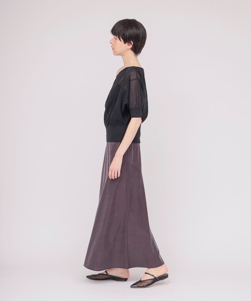 DRESSLAVE(ドレスレイブ)の「asymmetric flare jersey skirt(アシンメトリーフレアジャージースカート)(スカート・レディース・ブラウン/グレー・38)」の8枚目の写真