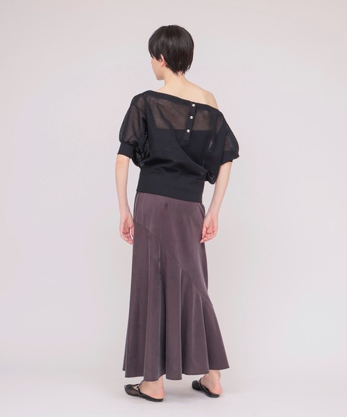 DRESSLAVE(ドレスレイブ)の「asymmetric flare jersey skirt(アシンメトリーフレアジャージースカート)(スカート・レディース・ブラウン/グレー・38)」の9枚目の写真