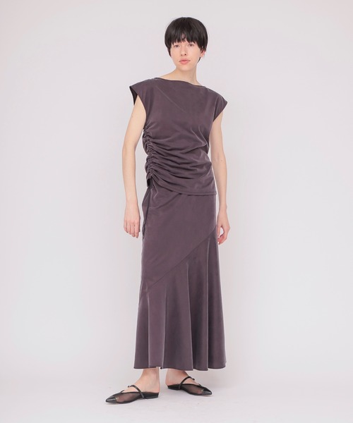 DRESSLAVE(ドレスレイブ)の「asymmetric flare jersey skirt(アシンメトリーフレアジャージースカート)(スカート・レディース・ブラウン/グレー・38)」の10枚目の写真