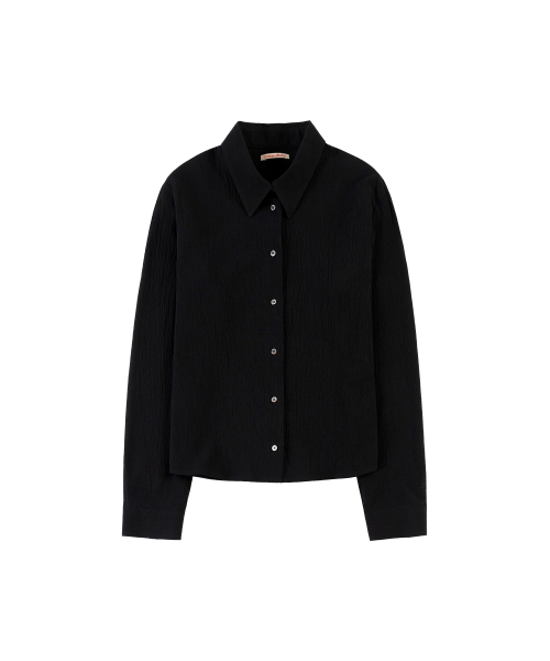 VANONE ATELIER（バノンアトリエ）の「A3561 エッセンシャルリンクルシャツ_ブラック（シャツ/ブラウス・レディース・ブラック・FREE）」の2枚目の写真