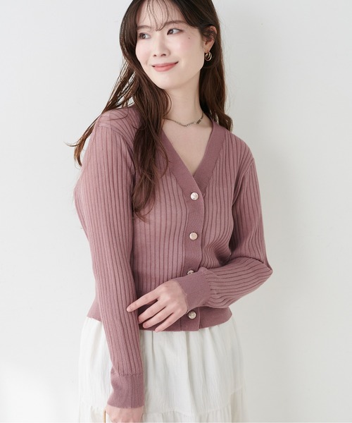 【新品 未使用】 Aga アーガ 春夏★ ジオメトリック シアー ニット カーディガン Sz.38 レディース ànuke - クロシェニットカーディガン (ブラック) Crochet Knit