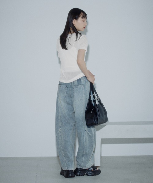 PAGEBOY（ページボーイ）の「シアーグラフィックトップス（Tシャツ/カットソー・レディース・ブラック/オフホワイト・FREE）」の6枚目の写真