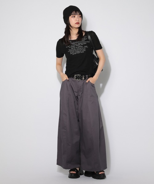 PAGEBOY(ページボーイ)の「シアーグラフィックトップス(Tシャツ/カットソー・レディース・ブラック/オフホワイト・FREE)」の20枚目の写真