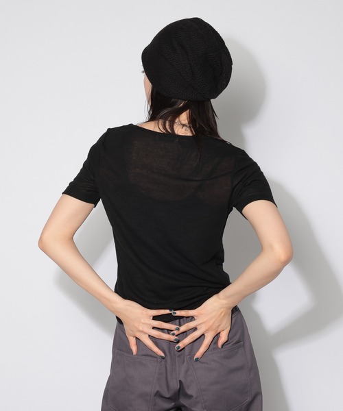 PAGEBOY(ページボーイ)の「シアーグラフィックトップス(Tシャツ/カットソー・レディース・ブラック/オフホワイト・FREE)」の22枚目の写真