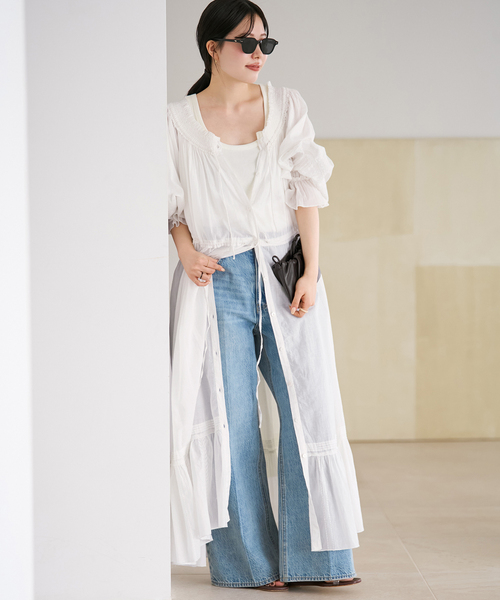 plage（プラージュ）の「IND VOIL EMB ワンピース（ワンピース・レディース・ホワイト/ブラック・36/38）」の2枚目の写真