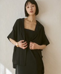 hunch（ハンチ）の「【WEB限定/別注】ワッシャーサテン 半袖シャツジャケット（テーラードジャケット）」