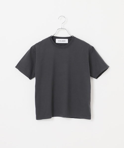 CALMER（カルメール）の「NATURAL DYE T-Shirt / ナチュラルダイTシャツ（Tシャツ/カットソー・レディース・サックスブルー/チャコールグレー/ホワイト・3/1/2）」の2枚目の写真