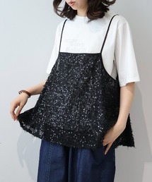 leswel（レスウェル）の「【M～5L】【WEB/一部店舗限定】フェザースパンコールキャミブラウス（キャミソール）」
