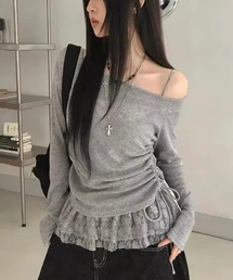 Alvia（アルビア）の「春新作　レイヤード風オフショルダートップス　２点セット（その他トップス）」