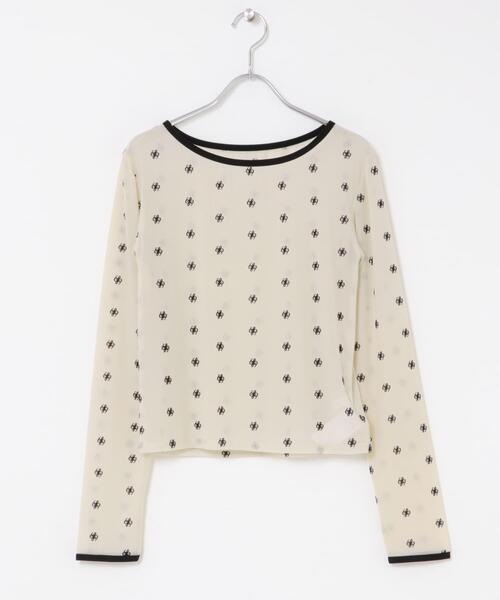 SENSE OF PLACE by URBAN RESEARCH（センスオブプレイスバイアーバンリサーチ）の「モチーフシアーカットトップ（Tシャツ/カットソー・レディース・オフホワイト/ベージュ/ブラック・ONE）」の8枚目の写真