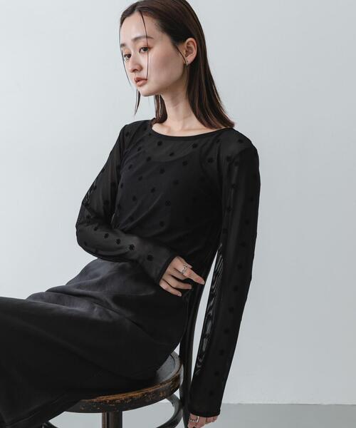 SENSE OF PLACE by URBAN RESEARCH（センスオブプレイスバイアーバンリサーチ）の「モチーフシアーカットトップ（Tシャツ/カットソー・レディース・オフホワイト/ベージュ/ブラック・ONE）」の10枚目の写真