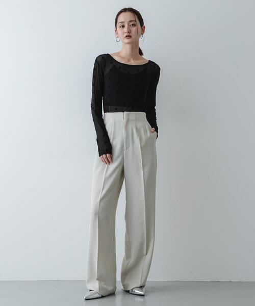 SENSE OF PLACE by URBAN RESEARCH（センスオブプレイスバイアーバンリサーチ）の「モチーフシアーカットトップ（Tシャツ/カットソー・レディース・オフホワイト/ベージュ/ブラック・ONE）」の14枚目の写真