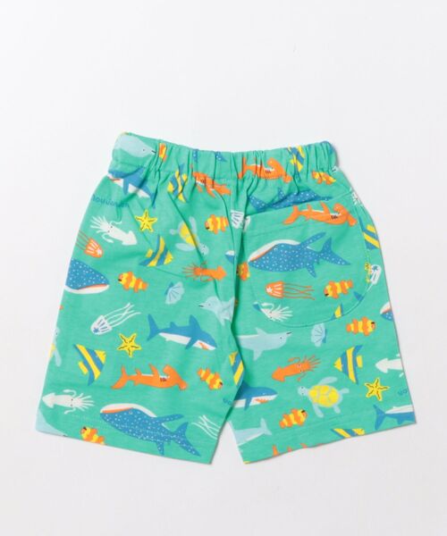 Moujonjon(ムージョンジョン)の「虹・海の生き物総柄ハーフパンツ(その他パンツ・キッズ・ホワイト/エメラルド・80/90/100/110/120)」の3枚目の写真