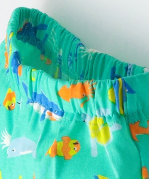 Moujonjon(ムージョンジョン)の「虹・海の生き物総柄ハーフパンツ(その他パンツ・キッズ・ホワイト/エメラルド・80/90/100/110/120)」の9枚目の写真
