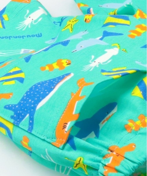 Moujonjon(ムージョンジョン)の「虹・海の生き物総柄ハーフパンツ(その他パンツ・キッズ・ホワイト/エメラルド・80/90/100/110/120)」の8枚目の写真