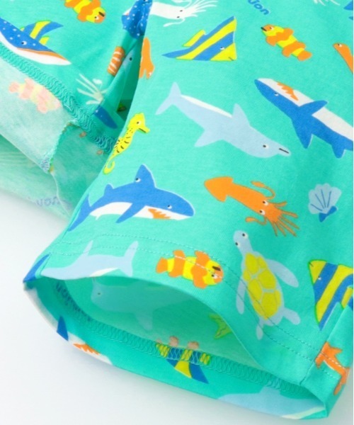 Moujonjon(ムージョンジョン)の「虹・海の生き物総柄ハーフパンツ(その他パンツ・キッズ・ホワイト/エメラルド・80/90/100/110/120)」の7枚目の写真