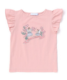 Tartine et Chocolat（タルティーヌエショコラ）の「ベア天竺 袖フリルプリントTシャツ(90~140cm)（Tシャツ/カットソー）」