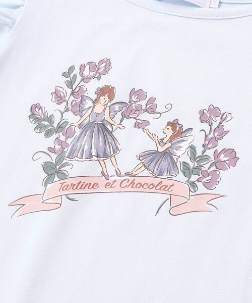Tartine et Chocolat（タルティーヌエショコラ）の「ベア天竺袖フリルプリントTシャツ（Tシャツ/カットソー・キッズ・ピンク/ブルー・140cm/120cm/110cm/90cm/100cm/130cm）」の7枚目の写真