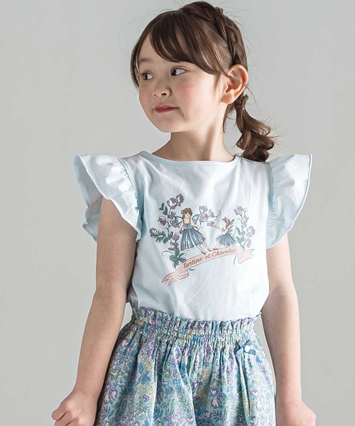 Tartine et Chocolat（タルティーヌエショコラ）の「ベア天竺袖フリルプリントTシャツ（Tシャツ/カットソー・キッズ・ピンク/ブルー・140cm/120cm/110cm/90cm/100cm/130cm）」の12枚目の写真