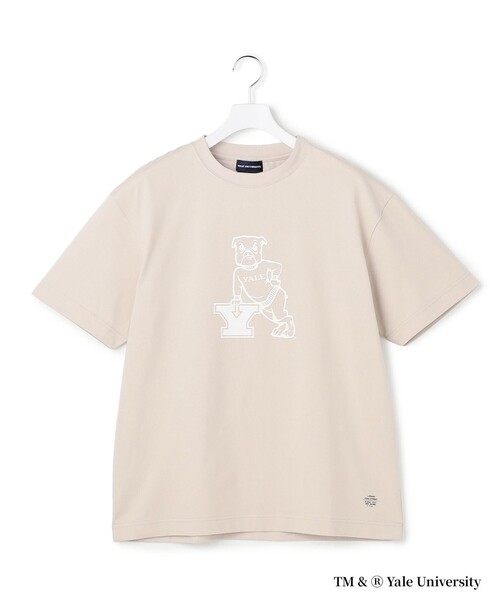 J.PRESS YORK STREET（ジェイプレスヨークストリート）の「【YALE別注】【UNISEX】ブルドッグ プリント Tシャツ（Tシャツ/カットソー・メンズ・ホワイト系/ライトグレー系/ブルー系・SMALL/MEDIUM/LARGE）」の2枚目の写真