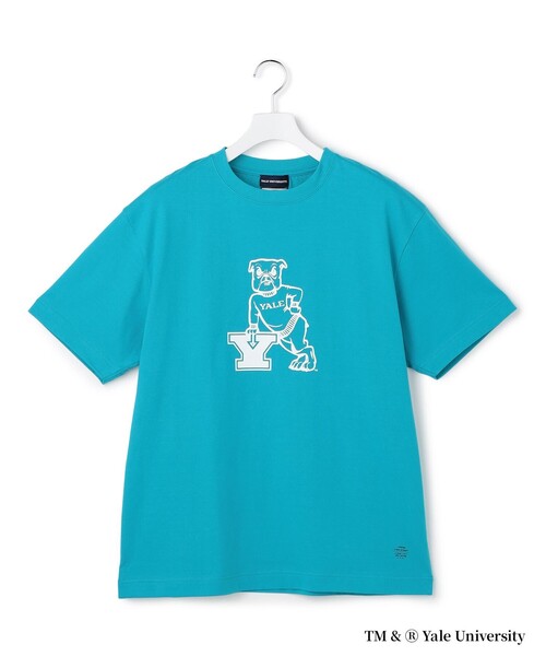 J.PRESS YORK STREET（ジェイプレスヨークストリート）の「【YALE別注】【UNISEX】ブルドッグ プリント Tシャツ（Tシャツ/カットソー・メンズ・ホワイト系/ライトグレー系/ブルー系・SMALL/MEDIUM/LARGE）」の3枚目の写真