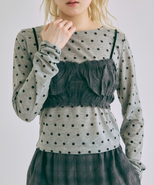 EN NEUME(エンノイム)の「【Set Up】Gather Checked Bandeau(その他トップス・レディース・ブルー/ブラウン/チャコール・FREE)」の4枚目の写真