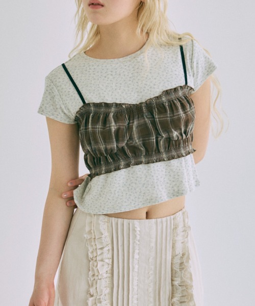 EN NEUME(エンノイム)の「【Set Up】Gather Checked Bandeau(その他トップス・レディース・ブルー/ブラウン/チャコール・FREE)」の20枚目の写真