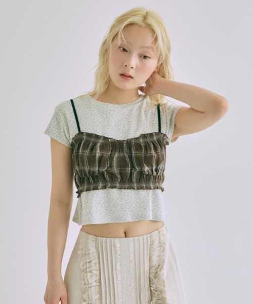 EN NEUME(エンノイム)の「【Set Up】Gather Checked Bandeau(その他トップス・レディース・ブルー/ブラウン/チャコール・FREE)」の22枚目の写真