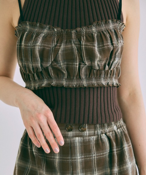 EN NEUME(エンノイム)の「【Set Up】Gather Checked Bandeau(その他トップス・レディース・ブルー/ブラウン/チャコール・FREE)」の19枚目の写真