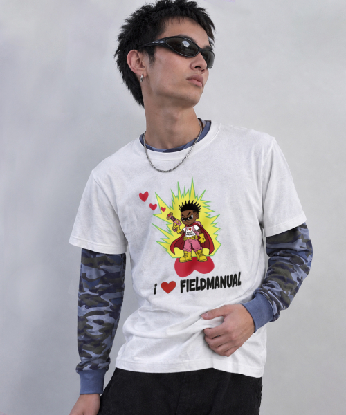 FIELDMANUAL(フィールドマニュアル)の「ハートキッド Tシャツ ホワイト(Tシャツ/カットソー・メンズ・その他・SMALL/MEDIUM/LARGE)」の1枚目の写真