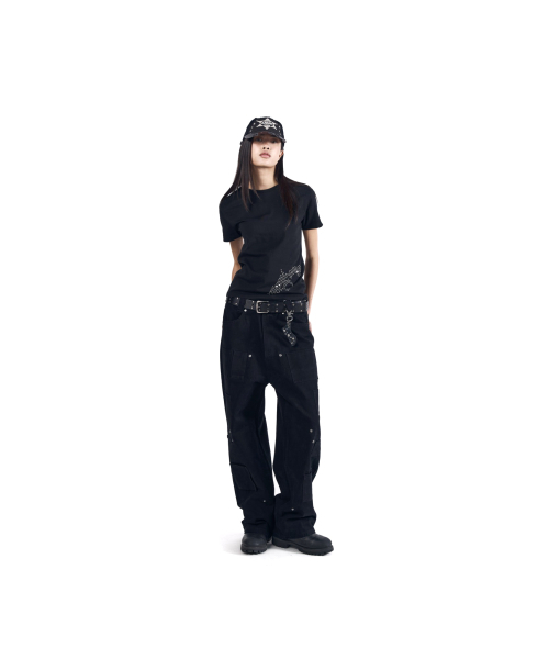 AAKAM（アーカム）の「Studded Pistol Half Top (Black)（Tシャツ/カットソー・レディース・その他・1/2/3）」の9枚目の写真