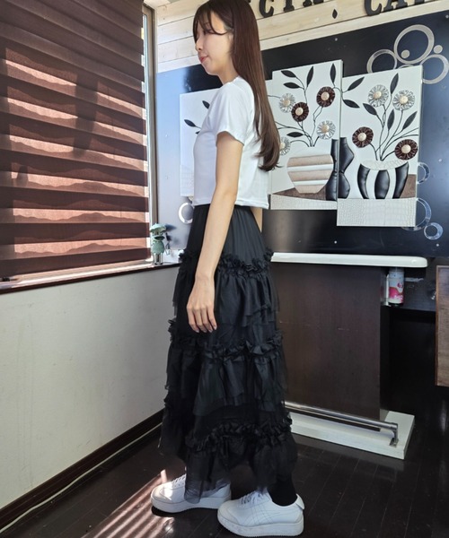 tolene(トレネ)の「ベーシッククロップドTシャツ クルーネック タイトシルエット(Tシャツ/カットソー・レディース・グリーン/ホワイト/ライトベージュ・FREE)」の20枚目の写真