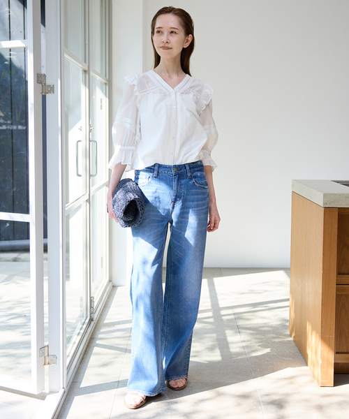 SLOBE IENA(スローブイエナ)の「《WEB限定/追加》コットンレーヨンレースブラウス(シャツ/ブラウス・レディース・ブラック/ホワイト/ブラウン・FREE)」の12枚目の写真