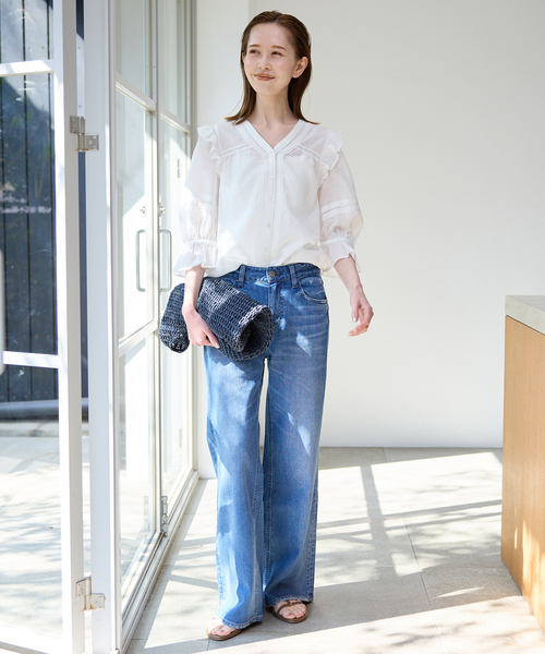 SLOBE IENA(スローブイエナ)の「《WEB限定/追加》コットンレーヨンレースブラウス(シャツ/ブラウス・レディース・ブラック/ホワイト/ブラウン・FREE)」の13枚目の写真