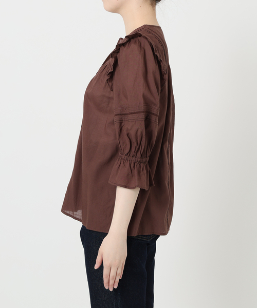 SLOBE IENA(スローブイエナ)の「《WEB限定/追加》コットンレーヨンレースブラウス(シャツ/ブラウス・レディース・ブラック/ホワイト/ブラウン・FREE)」の14枚目の写真