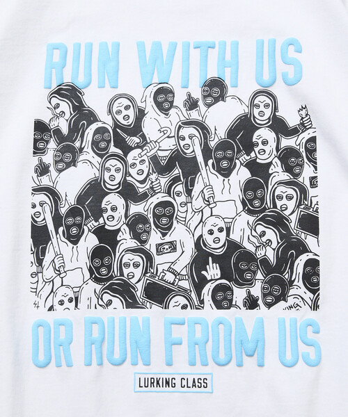 LURKING CLASS（ラーキングクラス）の「限定展開 LURKING CLASS×FREAK'S STORE ラーキングクラス 別注 ヴィンテージ加工 プリント Tシャツ RUN WITH US（Tシャツ/カットソー・メンズ・ホワイト/ブラック・MEDIUM/LARGE/X-LARGE）」の16枚目の写真