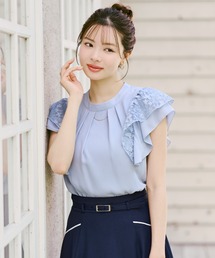 MISCH MASCH | 2026春夏新作 ダブルフリルレース袖ハイネックブラウス(シャツ/ブラウス)