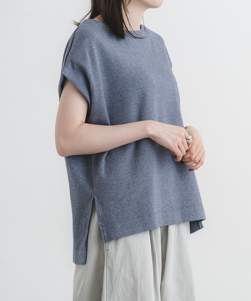 quadro(クオドロ)の「MVS Wジャガードフレンチボートネックプルオーバー(Tシャツ/カットソー・レディース・ネイビー/グレー/ピンク系・FREE)」の9枚目の写真