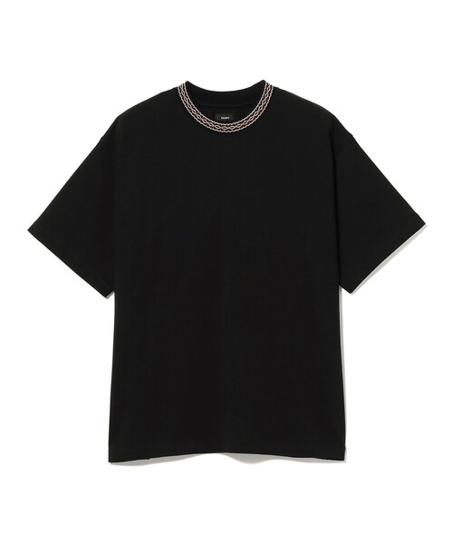 BEAMS(ビームス)の「リブ ジャカード Tシャツ(Tシャツ/カットソー・メンズ・ブラック/トップグレー・M/S/XL/L)」の2枚目の写真