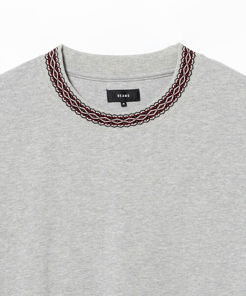 BEAMS(ビームス)の「リブ ジャカード Tシャツ(Tシャツ/カットソー・メンズ・ブラック/トップグレー・M/S/XL/L)」の10枚目の写真