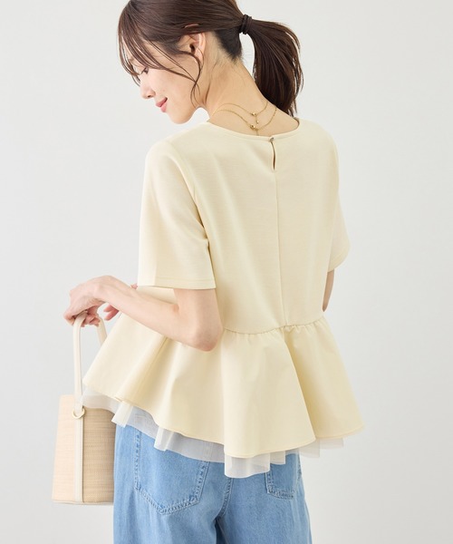 ROPE' PICNIC（ロペピクニック）の「裾フリル異素材ドッキングカットトップス（Tシャツ/カットソー・レディース・ホワイト/ブラック/クリーム・FREE）」の18枚目の写真