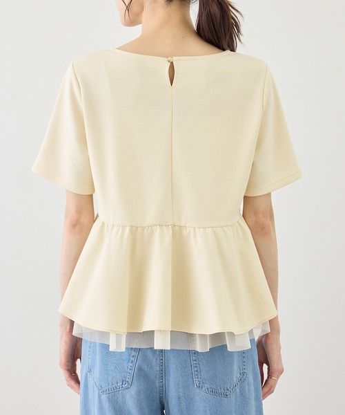 ROPE' PICNIC（ロペピクニック）の「裾フリル異素材ドッキングカットトップス（Tシャツ/カットソー・レディース・ホワイト/ブラック/クリーム・FREE）」の22枚目の写真