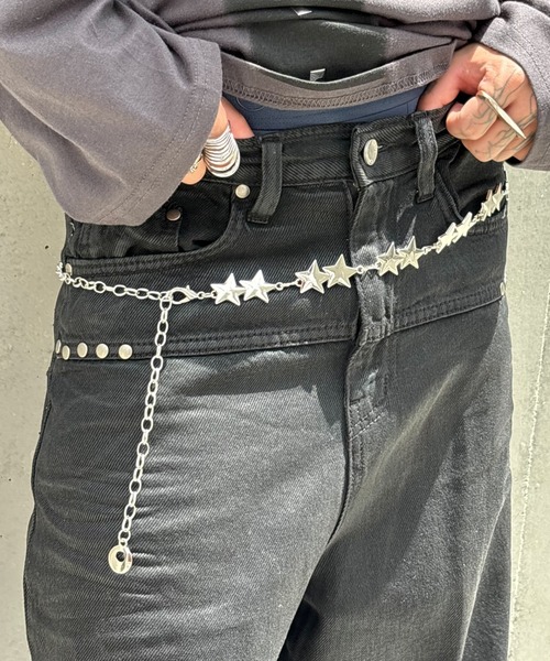 Never mind the XU(ネバーマインドザエックスユー)の「【Never mind the XU】coating denim pants / 【ネバーマインド ザ エックスユー】コーティングワイドデニムパンツ(デニムパンツ・メンズ・ブラック・M/L/S)」の9枚目の写真