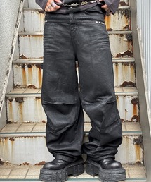 Never mind the XU（ネバーマインドザエックスユー）の「【Never mind the XU】coating denim pants / 【ネバーマインド ザ エックスユー】コーティングワイドデニムパンツ（デニムパンツ）」