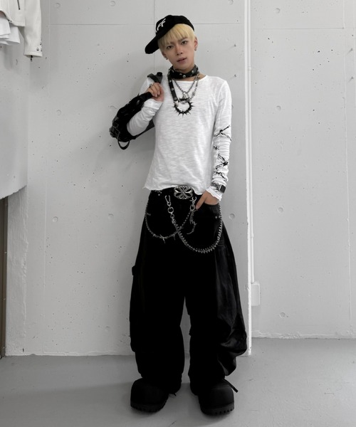 Never mind the XU(ネバーマインドザエックスユー)の「【Never mind the XU】coating denim pants / 【ネバーマインド ザ エックスユー】コーティングワイドデニムパンツ(デニムパンツ・メンズ・ブラック・M/L/S)」の7枚目の写真