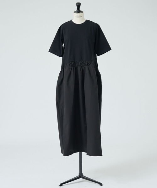 DESIGNWORKS(デザインワークス)の「【一部店舗限定】布帛コンビワンピース(ワンピース・レディース・ブラック/ホワイト・フリー)」の2枚目の写真