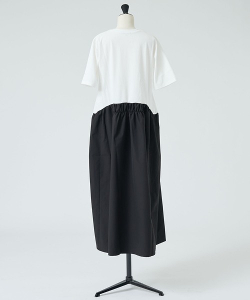 DESIGNWORKS(デザインワークス)の「【一部店舗限定】布帛コンビワンピース(ワンピース・レディース・ブラック/ホワイト・フリー)」の4枚目の写真