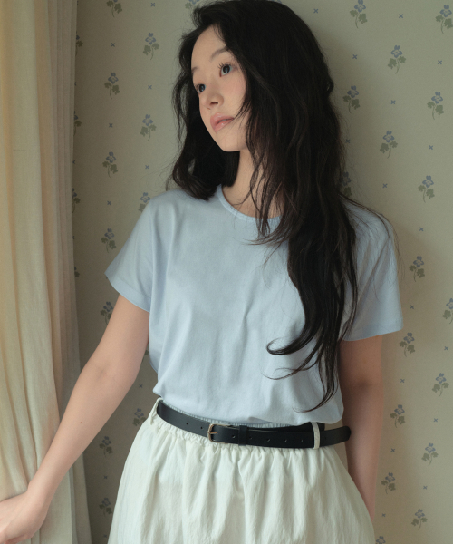 WEDNESDAYOASISFORWOMEN（ウェンズデー オアシス フォー ウーマン）の「[アトリエスタンダード] フォーシーズンモーダルコットン半袖Tシャツ_4COLOR(WB6TP45)（Tシャツ/カットソー・レディース・スカイブルー/ブラック/ホワイト/ライトグレー・SMALL/MEDIUM）」の5枚目の写真